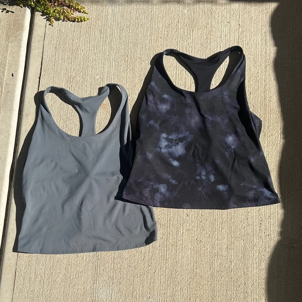 Old Navy Gray and Black Women's Tank Tops - Picture 1 of 4